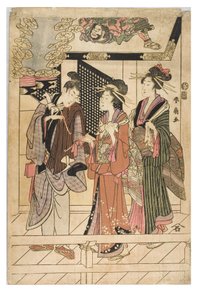 神社参拝 作： Shunsen Katsukawa