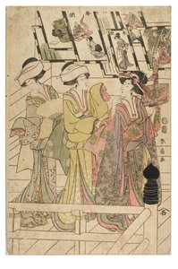 神社参拝 作： Shunsen Katsukawa