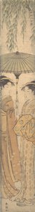 傘の下の美女、18世紀後半。 作： Shunsho