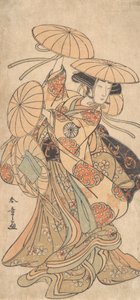 歌舞伎役者 中村富十郎 初代 女踊り役 , ca. 1777年。