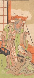 戯曲「かわらぬ花」二幕の一場面 鉢木栄、1769年12月。 作： Shunsho