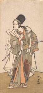 市川家の俳優の立像、おそらく四代目團十郎、1726-1792。 作： Shunsho