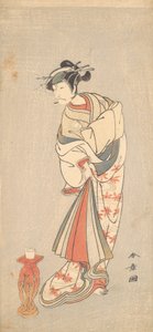 女役の俳優市川団十郎 5 世、1772 年。 作： Shunsho