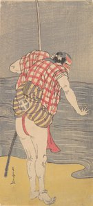 俳優大谷弘右衛門三代目、抜刀して海に出る準備万端の男。 1775年。