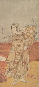18世紀後半の錦を掲げる三代目沢村宗十郎。