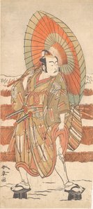 二代目市川彌生の雪中武士像、おそらく1774年。 作： Shunsho