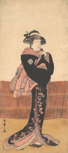 黒い着物の女性としての第 3 の東陶三、おそらく 1782 年。 作： Shunsho