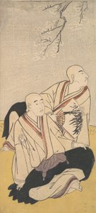 三代目沢村宗十郎と二代目市川門之助の僧侶として、1791年。 作： Shunsho