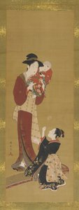 女性、赤ちゃん、少女、1726～1868年。 作： Shunsho