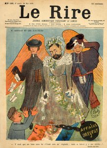 ジョセフ・ライナックの風刺画（1898年5月28日付「Le Rire」誌表紙より）（カラーリトグラフ版 作： Sibylle Gabrielle de Riquetti de Mirabeau