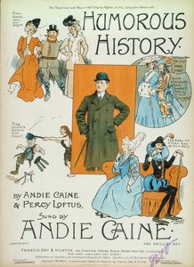 ユーモラスな歴史」、楽譜集の表紙の漫画、1906