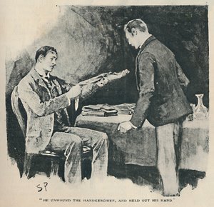 彼はハンカチをほどき、手を差し出した、1892年