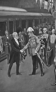 1903年7月6日、ルーベット大統領を迎えるエドワード王 作： Sidney Paget