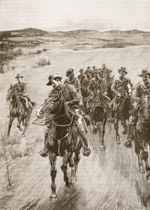 1893年のロベングラの軌跡に沿って、「カッセルの図解されたイングランドの歴史」（セピア写真）のイラスト 作： Sidney Paget