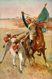 ロバーツはビクトリアクロス、1901年に勝ちます。 作： Sidney Paget