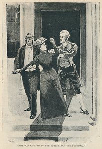 彼女は執事とフットマン、1892年に追い出されました。 作： Sidney Paget