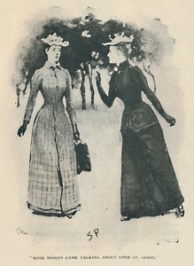 セントサイモン卿について話していた女性（1892年） 作： Sidney Paget