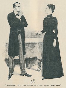 恐怖のようなものは、若い女性の目、1892年に飛び出した 作： Sidney Paget