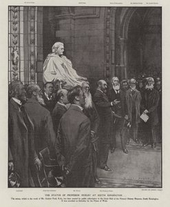 ロンドンのサウスケンジントンにある自然史博物館の大ホールにあるThomas Henry Huxley教授の銅像（リトグラフ