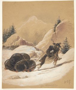 そりを持つ男 作： Sigmund Ferdinand Ritter von Perger