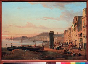 ナポリ (イタリア) の岸壁。 Sylvester Feodosiyevich Shchedrin（Sylvester Shchedrin）（1791-1830）による絵画、キャンバスに油彩