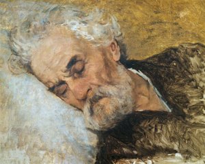 瀕死のジュゼッペ・マッツィーニ（シルベストロ・レガ（1826-1895）作