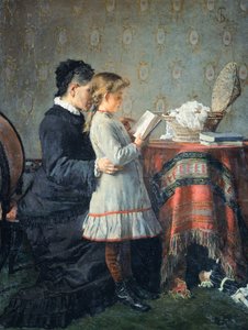祖母のレッスン 作： Silvestro Lega