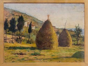 太陽の干し草の山、1890年頃（船上油）