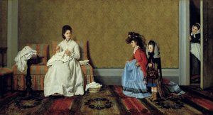 レディース・プレーをする少女たち 作： Silvestro Lega