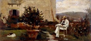 庭のルイージ・トマシー 作： Silvestro Lega