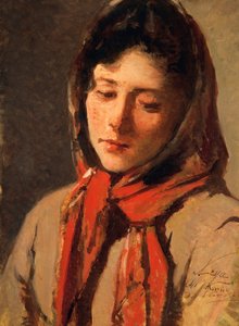 シルベストロ・レガ（1826-1895）の「農民の娘（悪役令嬢）」。 作： Silvestro Lega
