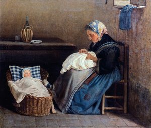 シルベストロ・レガの「おばあさん 作： Silvestro Lega
