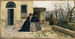 The Visit（油彩・キャンバス 作： Silvestro Lega