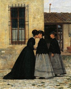 シルベストロ・レガ作「The Visit」（詳細 作： Silvestro Lega