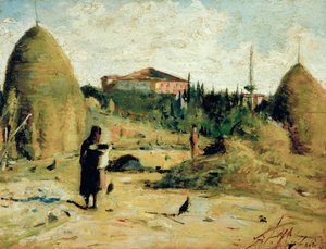 ヴィラ・バンディーニ・アル・ガブロ 1889-90年頃（油彩・板） 作： Silvestro Lega