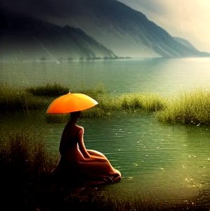 優しい雨の中の静寂