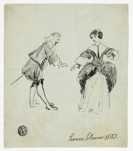 キャバリアとレディ 作： Simeon Solomon