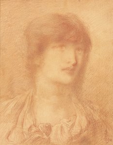 若い女の子の頭、1890 作： Simeon Solomon