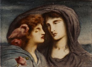 眠りを見つめる夜 彼女の最愛の子 (II) 作： シメオン・ソロモン