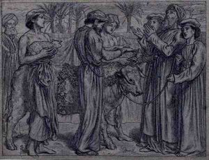 アロンの最初の捧げ物 （ペンとインク） 作： Simeon Solomon