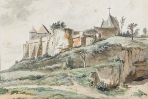カイザースベルク城、ルーヴェン、1782年のビュー 作： Simon Alexandre Clément Denis