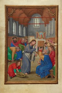 使徒たちの足を洗うキリスト 作： Simon Bening