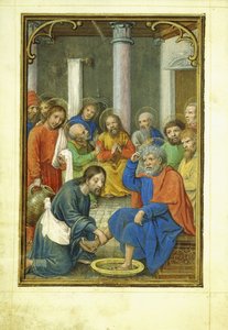 ピーターの足を洗うキリスト、1520年代 作： Simon Bening