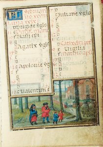 1530-35の時間のミニチュア帳からのフォリオ、ローマ、ブルージュの使用 作： Simon Bening