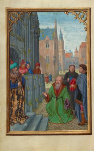 ピラトの前のアリマタヤのヨセフ 作： Simon Bening