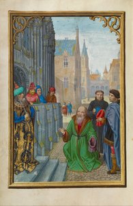 ピラトの前のアリマタヤのヨセフ 作： Simon Bening