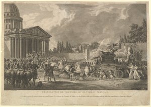 ヴォルテールのフランスパンテオンへの翻訳、1817年。 作： Simon Charles Miger
