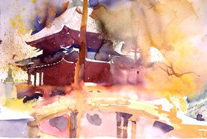 京都・知恩の橋, 2000 （水彩）