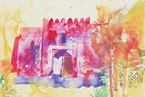 ジャブリーンの壁、オマーン、2005年（水彩画）