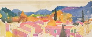 ラ・トゥール・シュル・オーブ、2004年、フランス（水彩画） 作： サイモン・フレッチャー
